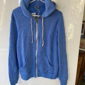 Sweatshirt NEW WITH TAG zip front jacket / hood L lightweight fleece-like inside